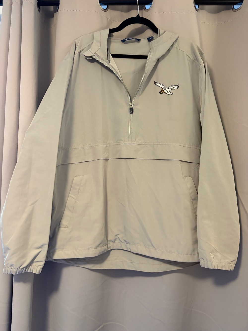 Cutter & Buck Eagles Light Gray Half-Zip Windbreaker